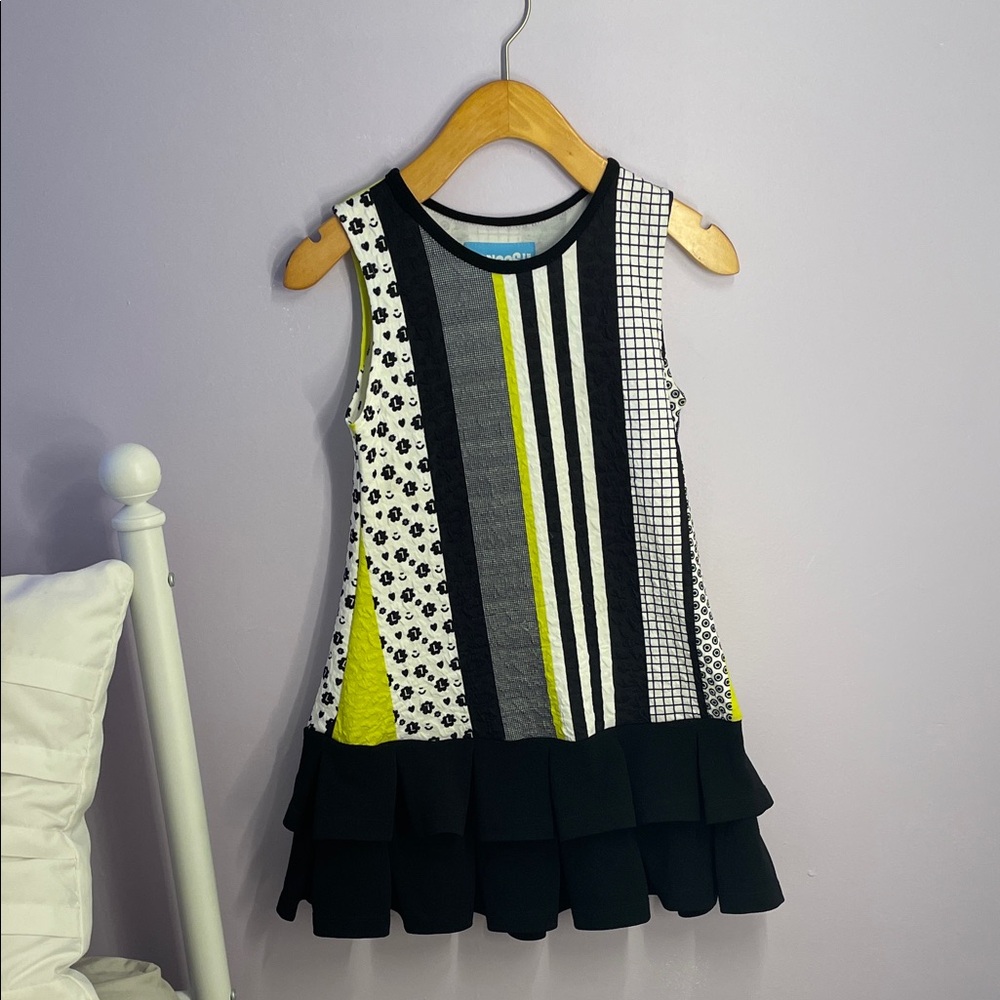 Girls Striped and Patterned Sleeveless Dress (Size S)